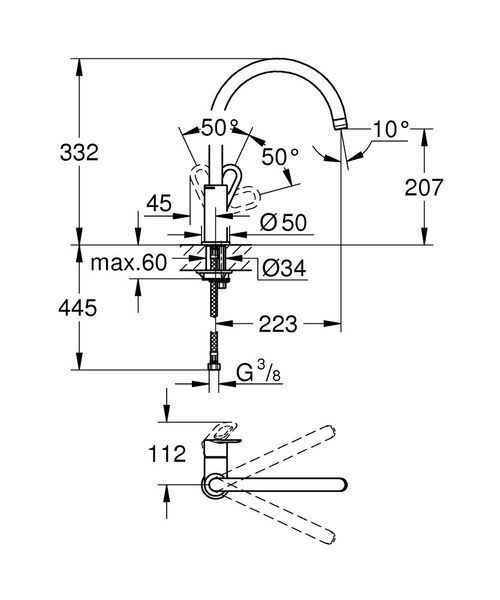 Змішувач для кухні Grohe BauLoop (31368000) 31368000 фото