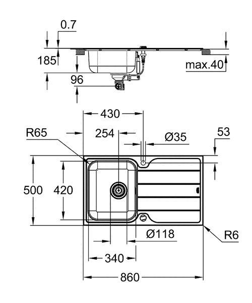 Комплект кухонної мийки і змішувача Grohe K500 (31573SD1) 31573SD1 фото