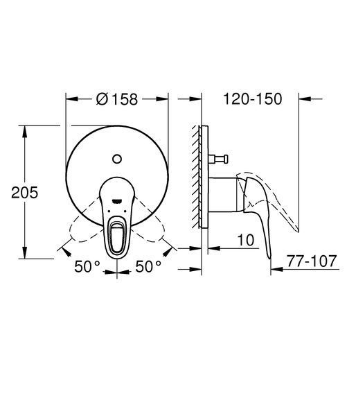 Змішувач прихованого монтажу на 2 споживача Grohe Eurostyle (24049003) 24049003 фото