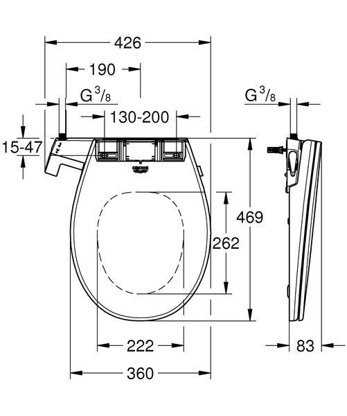 Кришка-біде Grohe Bau Ceramic (39648SH0) 39648SH0 фото