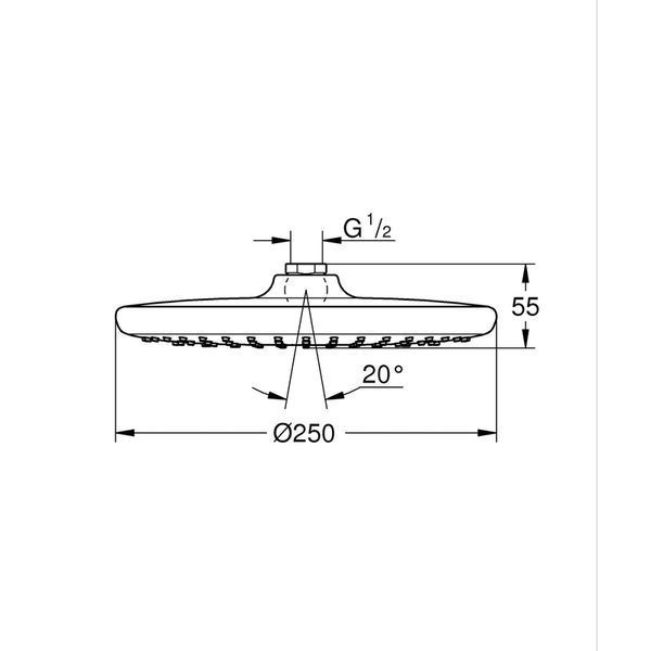 Верхній душ Grohe Tempesta 250 з WaterSaving (26666000) 26666000 фото