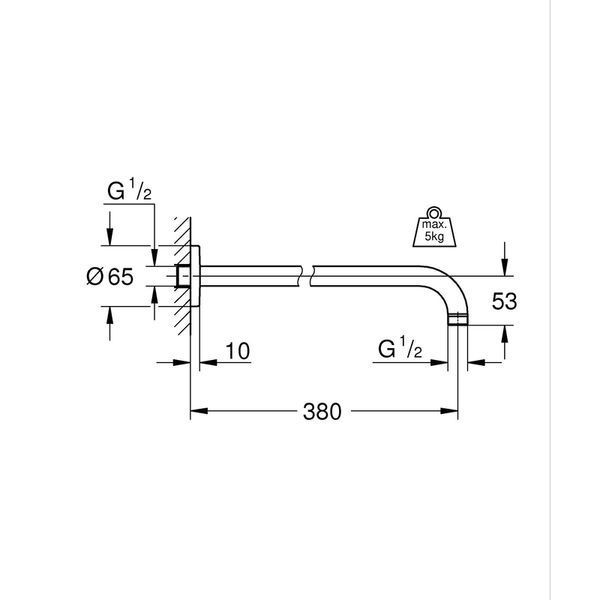 Душовий кронштейн Grohe RSH 380 мм (28361000) 28361000 фото