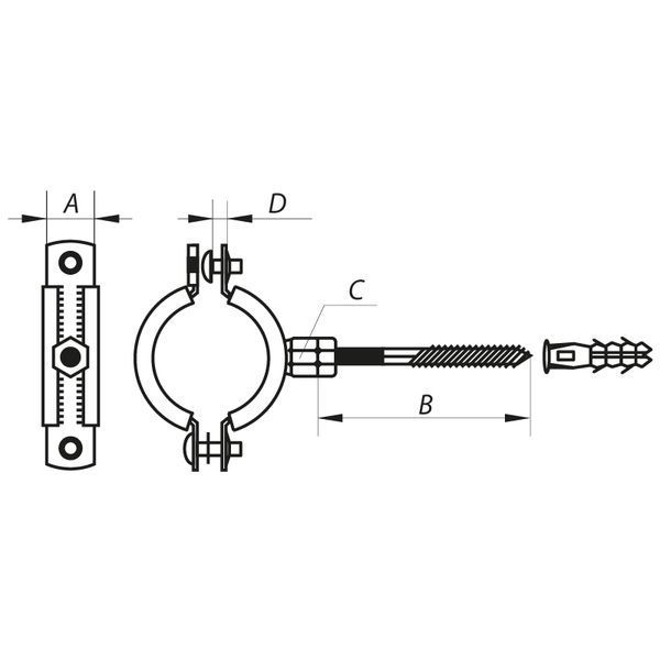 Хомут трубний оцинкований KOER KCB.10.G 1-1 / 2 "(47-51) сірий (KR2788) KR2788 фото