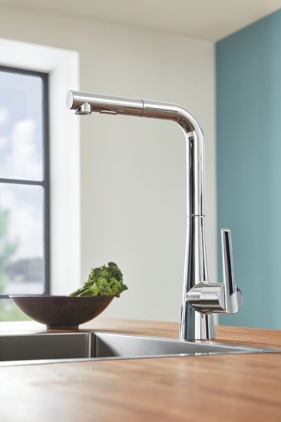 Змішувач для кухні з висувним виливом Grohe Zedra (32553002) 32553002 фото