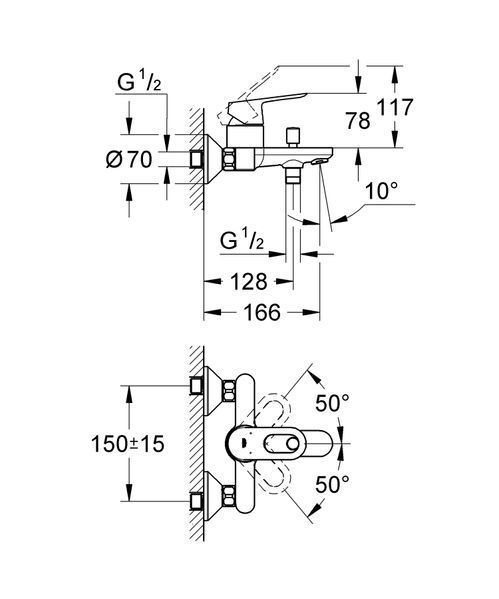 Змішувач для ванни Grohe BauLoop (23341000) 23341000 фото