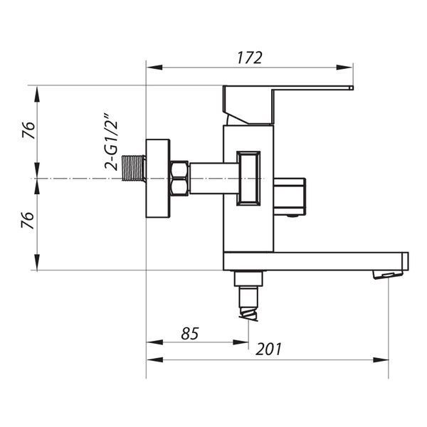 Змішувач для ванни Zerix LR73233 (LL1475) LL1475 фото