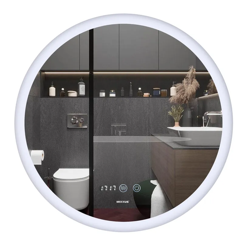 Дзеркало Mixxus PLAIN MC10-80 з Led Touch, Anti-fog, димером, регулятором яскравості, годинником (M MI6932 фото