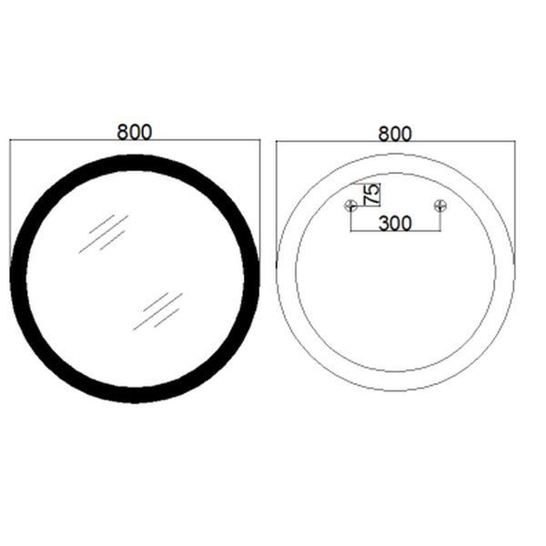 Дзеркало Mixxus PLAIN MC10-80 з Led Touch, Anti-fog, димером, регулятором яскравості, годинником (M MI6932 фото