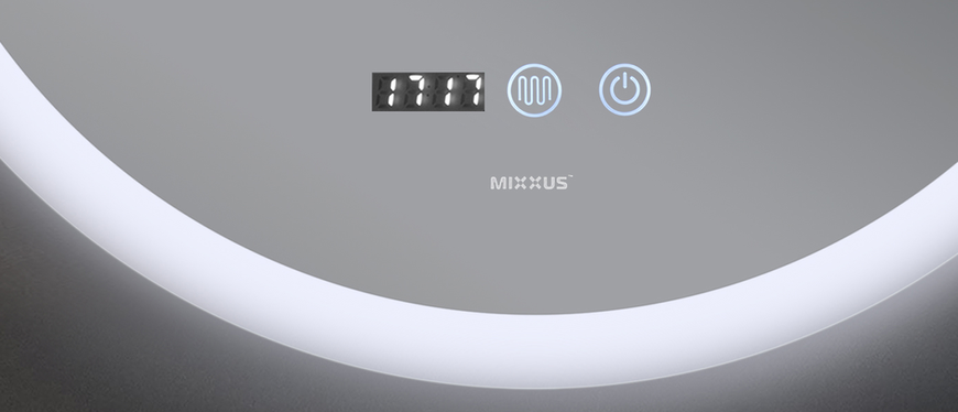 Дзеркало Mixxus PLAIN MC10-80 з Led Touch, Anti-fog, димером, регулятором яскравості, годинником (M MI6932 фото