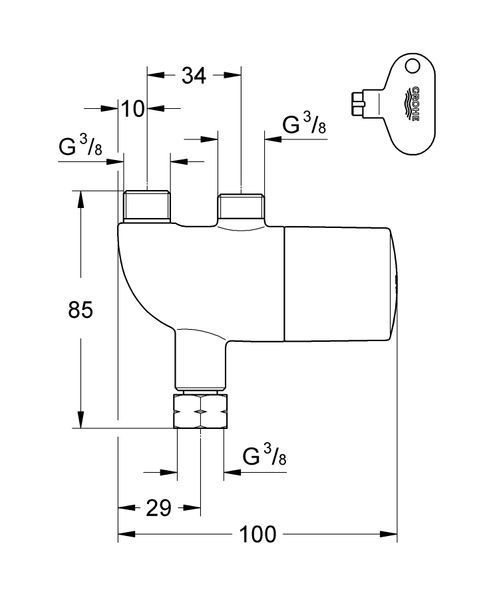 Термостат під раковину Grohe Grohtherm Micro (34487000) 34487000 фото