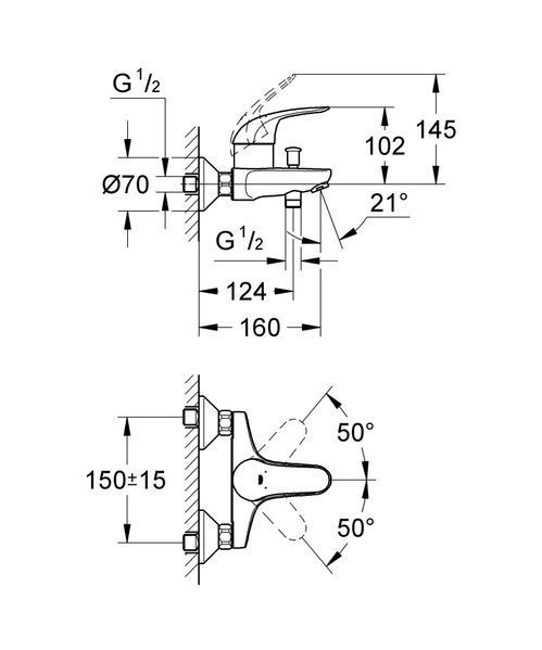 Змішувач для ванни Grohe Euroeco New (32743000) 32743000 фото