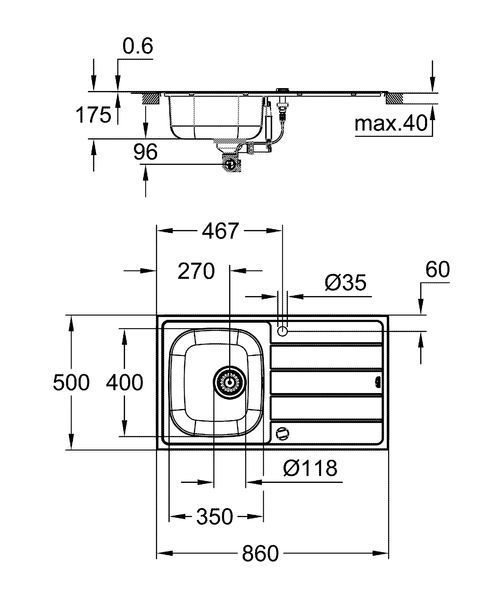 Мийка для кухні із нержавіючої сталі Grohe K200 (31552SD1) 31552SD1 фото