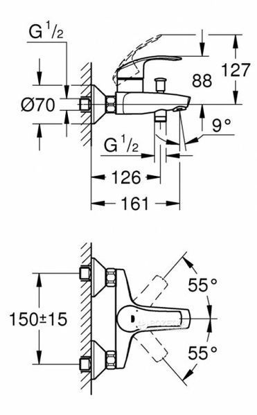 Набір змішувачів Grohe Eurosmart M-Size (123248MK) 123248MK фото