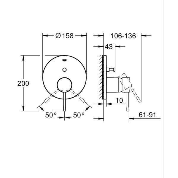 Одноважільний змішувач на 2 виходи Grohe Essence (24167KF1) 24167KF1 фото