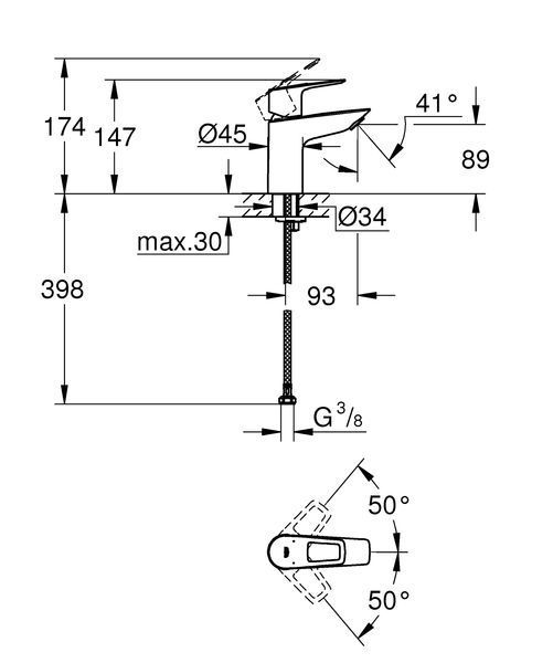 Змішувач для раковини Grohe BauLoop New S-розміру (23337001) 23337001 фото