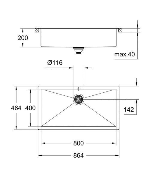 Мийка кухонна Grohe EX Sink K700 (80 cm) (31580SD0) 31580SD0 фото