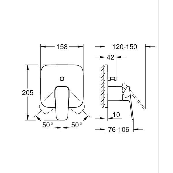 Одноважільний змішувач Grohe Cubeo із перемикачем на 2 положення (1017780000) 1017780000 фото