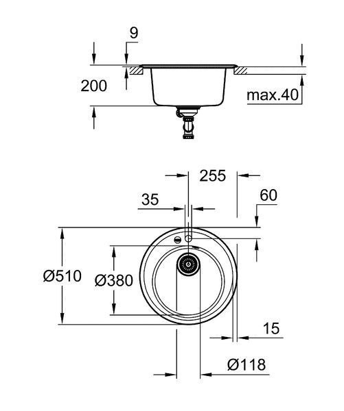 Композитна мийка для кухні Grohe K200 (31656AP0) 31656AP0 фото