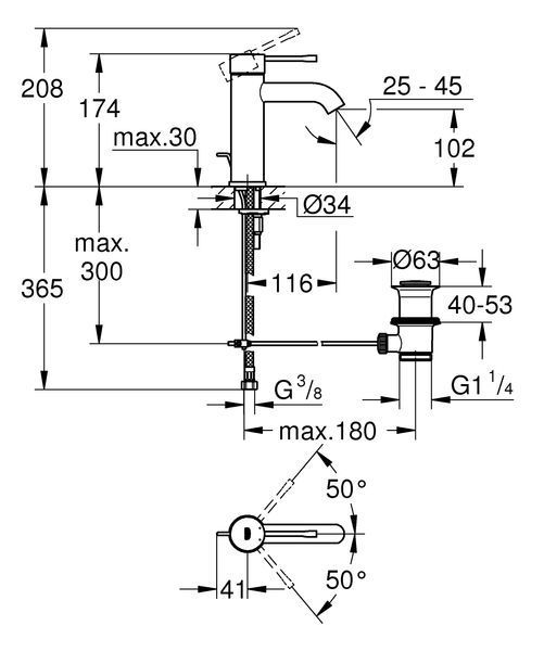 Змішувач для раковини S-розміру Grohe Essence New (23589GN1) 23589GN1 фото