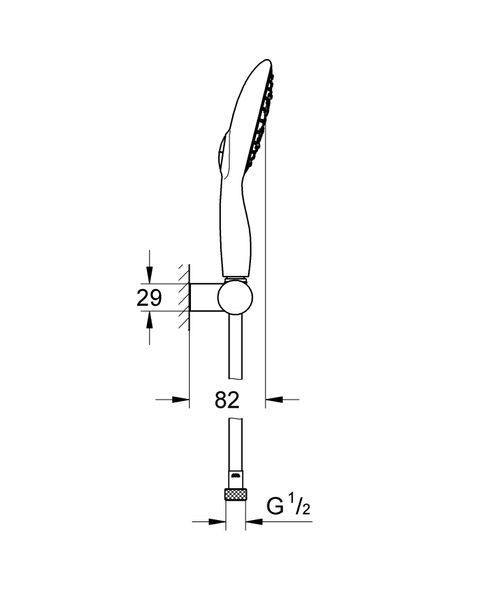 Душовий набір з тримачем, 4 режими струменя Grohe Power&Soul (27742000) 27742000 фото