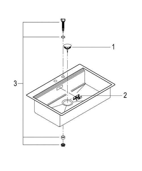 Мийка кухонна Grohe EX Sink K800 подвійна (90 cm) (31584SD0) 31584SD0 фото
