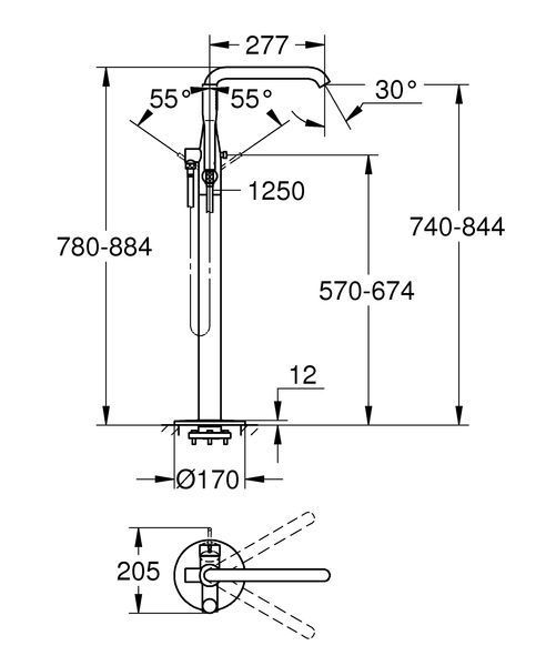 Змішувач для ванни підлогового монтажу Grohe Essence New (25248001) 25248001 фото